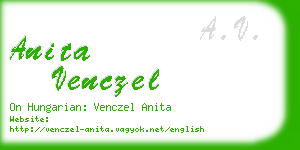 anita venczel business card